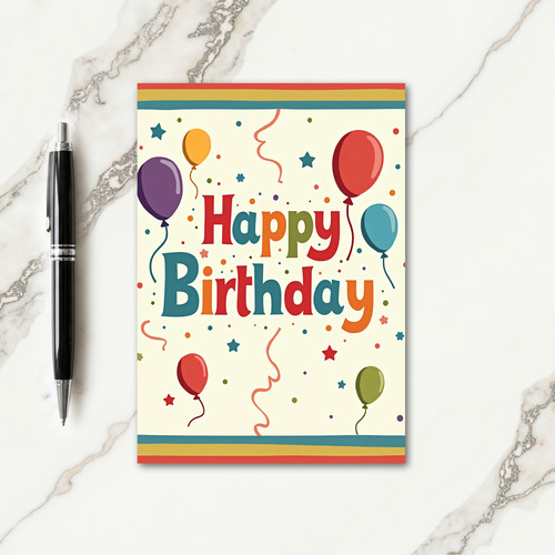 Multi Hue Birthday Balloon Card
