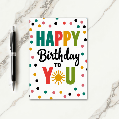 Multicolored Block Birthday Card
