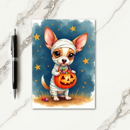 Mummy Pups Sweet Halloween Card