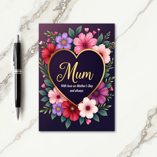 Mums Heartfelt Flowers Love Card