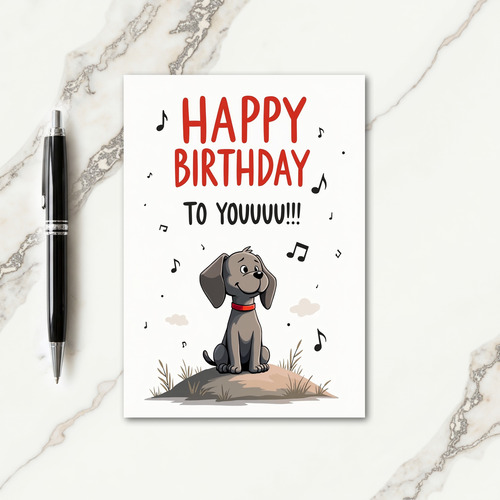 Musical Dog Birthday Card