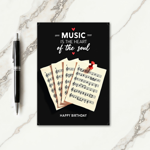 Musical Heart Birthday Card