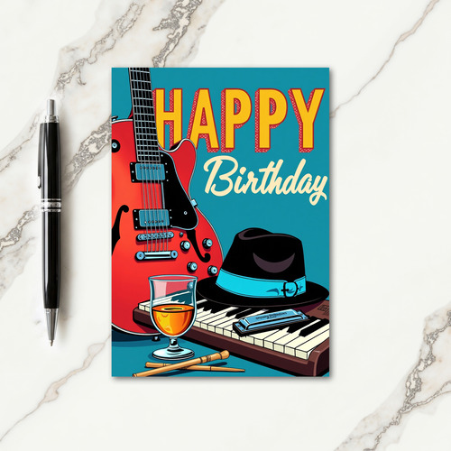 Musical Instruments Birthday Card