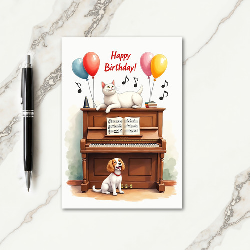 Musical Pets Birthday Card