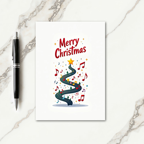 Musical Star Christmas Card