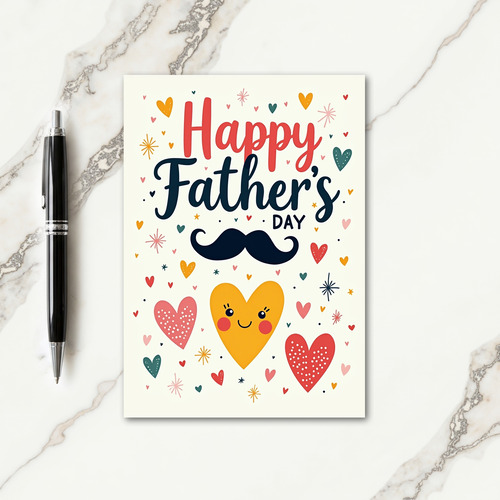 Mustache Fathers Day Cheer Card