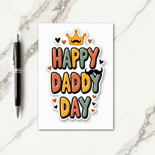 Mustache Fathers Day Sticker Card