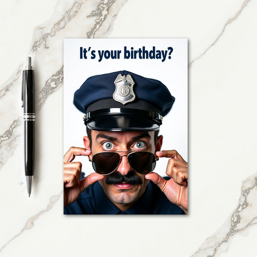 Mustache Man Birthday Card
