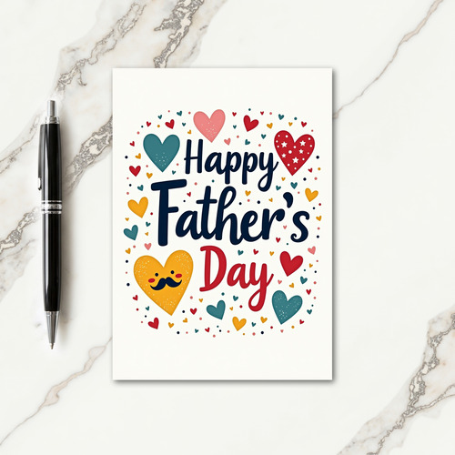 Mustached Fathers Day Card