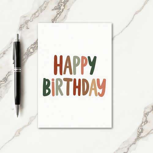 Muted Brush Birthday Card