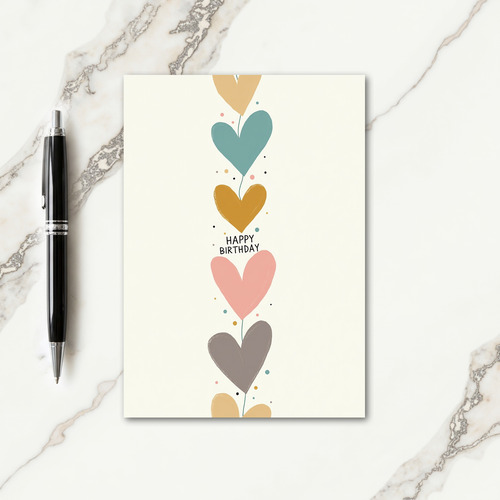Muted Heart Balloons Card