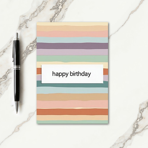 Muted Stripe Birthday Card