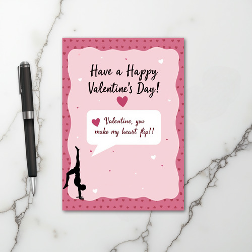 My Heart Flips Valentine Card