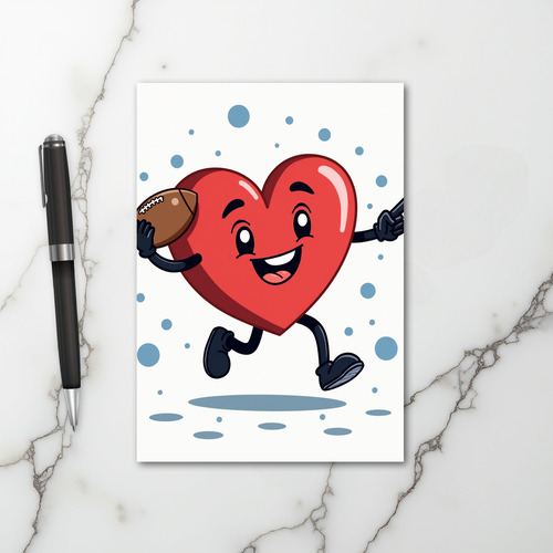 My Heart Loves Football Card