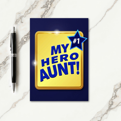 My Hero Aunt Star Award Card