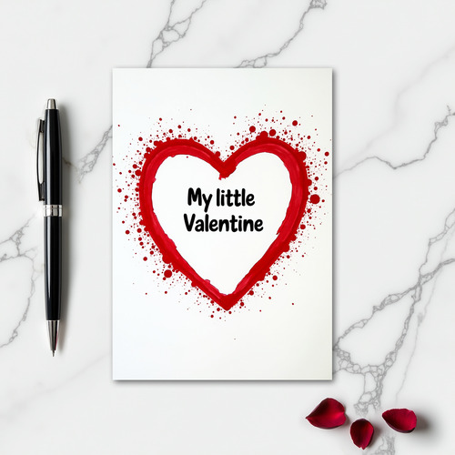 My Little Valentine Heart Card