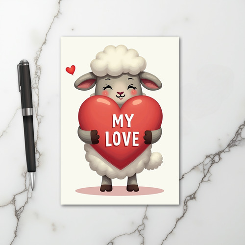 My Love Sheep Heart Card