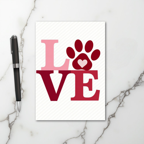 My Paw Print Love Card