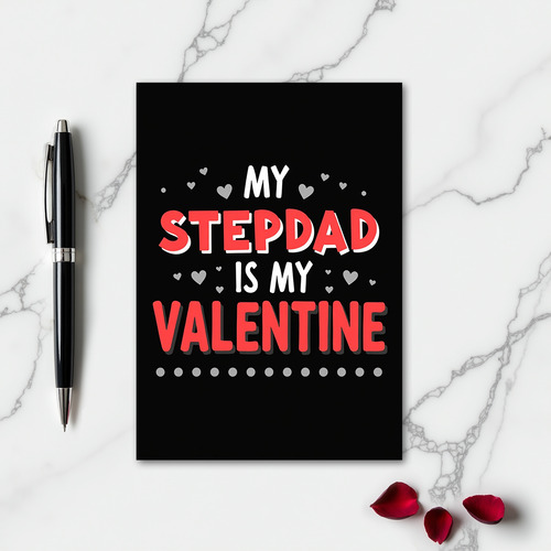 My Stepdad Valentine Hearts Card