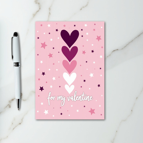 My Valentine Hearts Gradient Star Card