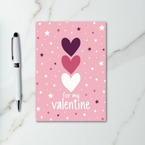 My Valentine Hearts Stars Card