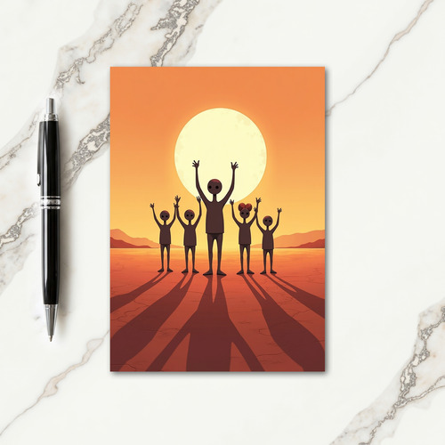 Mysterious Figures Under The Moon Card