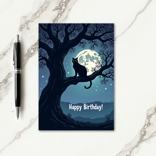Mystic Cat Birthday Card