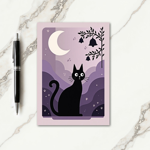Mystic Moon Cat Card
