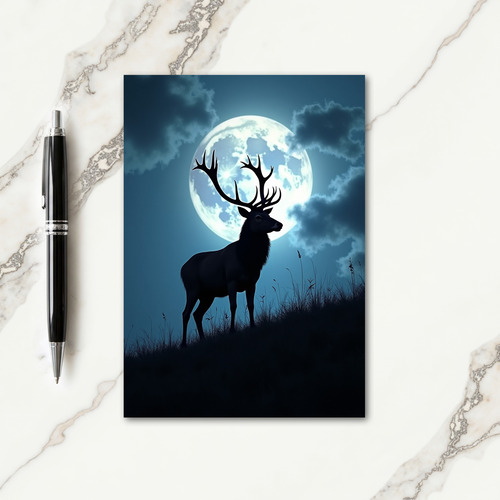 Mystic Stag Moonlight Christmas Card