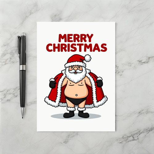 Naked Santa Claus Merry Christmas Adult Humor