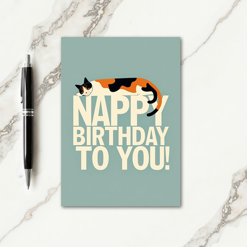 Nappy Cat Birthday Card