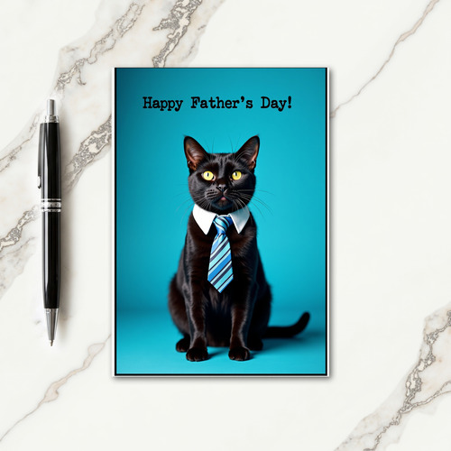 Natty Cat Fathers Day Card
