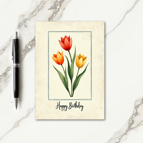 Natural Blooms Birthday Card
