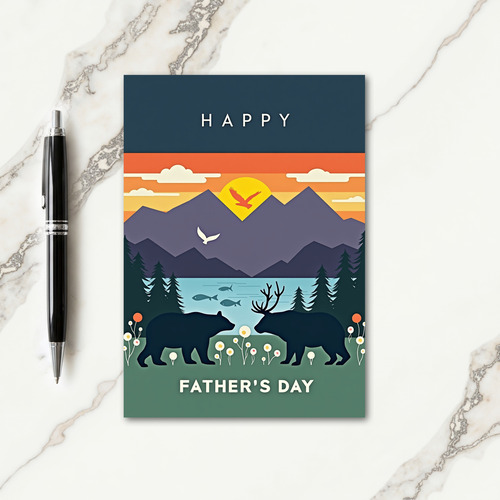 Nature Silhouette Fathers Day Card