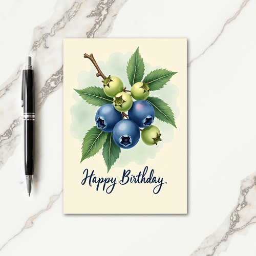 Natures Berry Branch Birthday Card