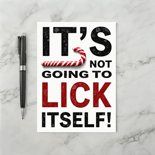 Naughty Christmas Card Candy Cane Adult Joke