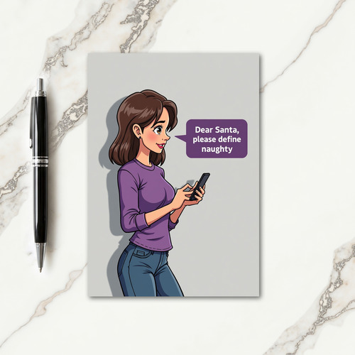 Naughty Christmas Girl Card