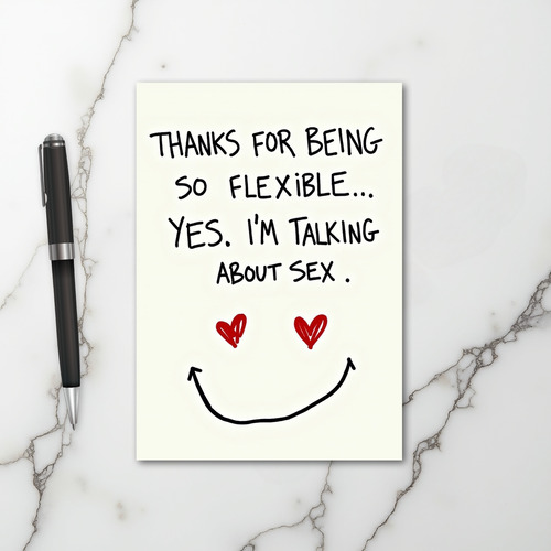 Naughty Flexible Sex Thank You Card