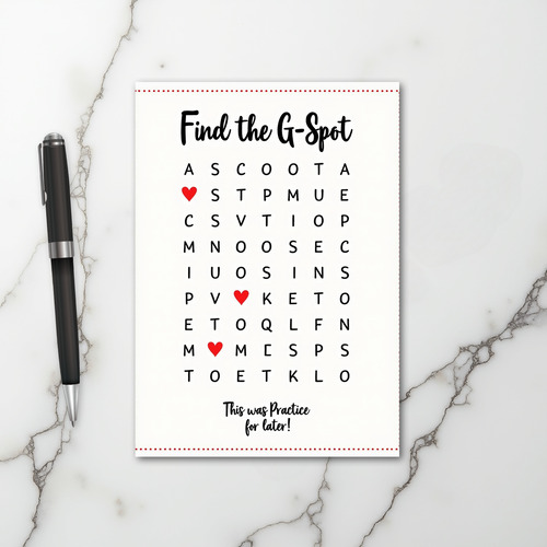 Naughty G Spot Practice Card