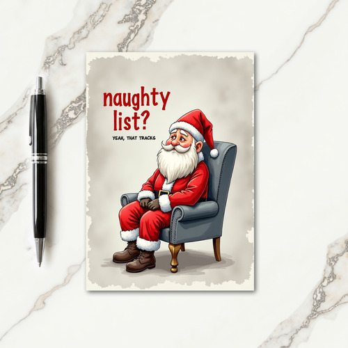 Naughty List Humor Christmas Card
