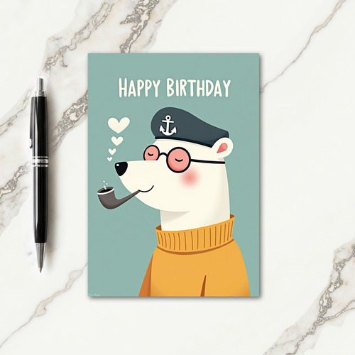 Nautical Bear Birthday Card