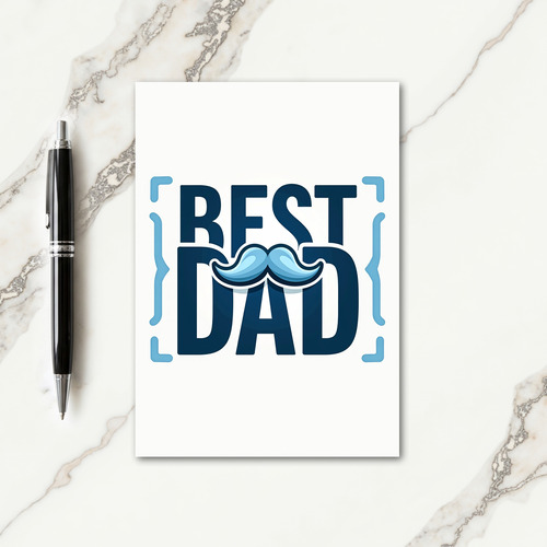 Navy Best Dad Mustache Father Card