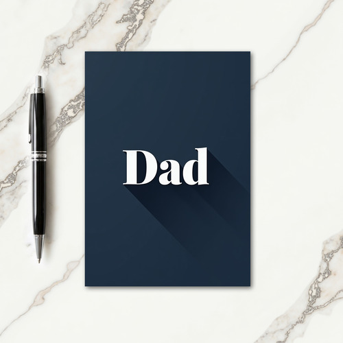 Navy Blue Dad Long Shadow Card