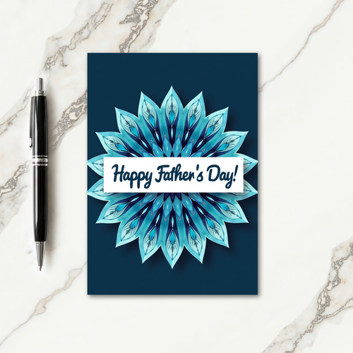 Navy Blue Fathers Day Art Card