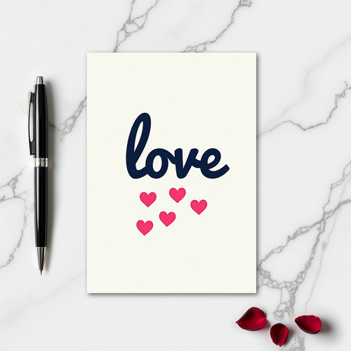 Navy Blue Love Hearts Card