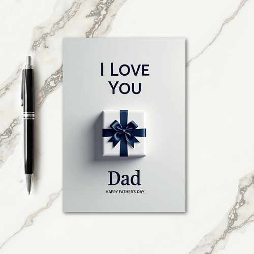 Navy Bow Fathers Day Card