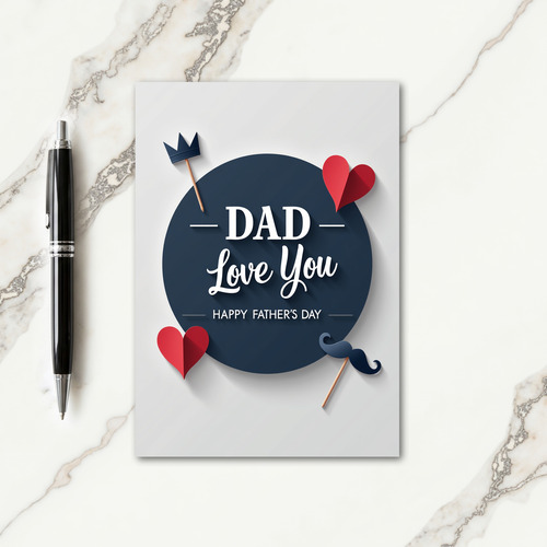 Navy Crowned Fathers Day Card