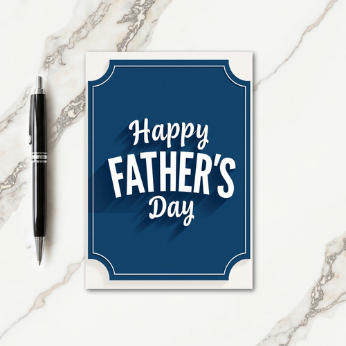 Navy Elegant Fathers Day Card