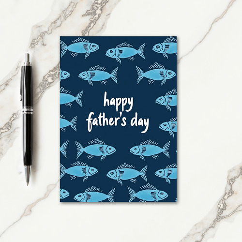 Navy Fish Fathers Day Card