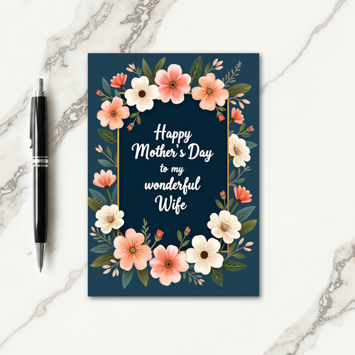 Navy Framed Mothers Day Card